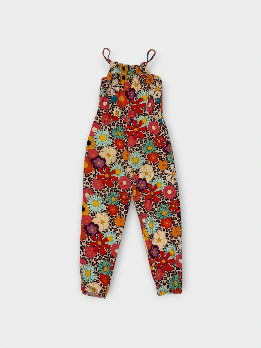 Posh Peanut Floral One-Piece Jumpsuit - Cream, Red, Orange, Turquoise, Purple